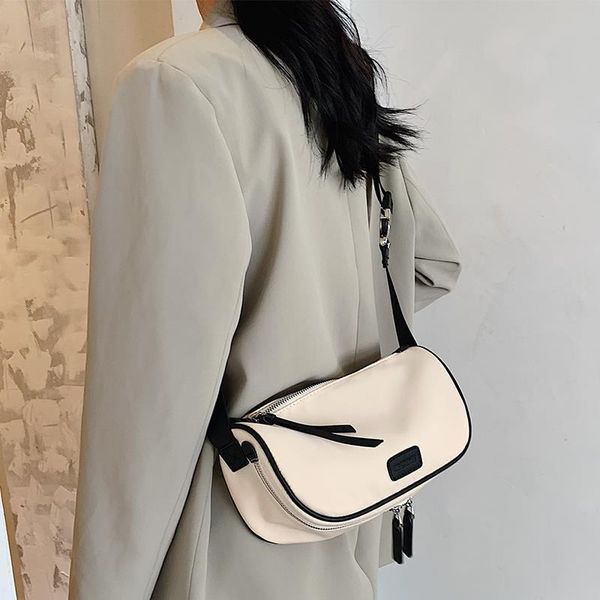 

evening bags crossbody women handbag shoulder bag purse fashion chain zipper all-match 2021 oxford cloth contrast color saddle