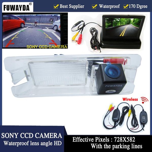 

car rear view cameras& parking sensors fuwayda waterproof rearview camera with 4.3 inch tft lcd monitor for march logan sande