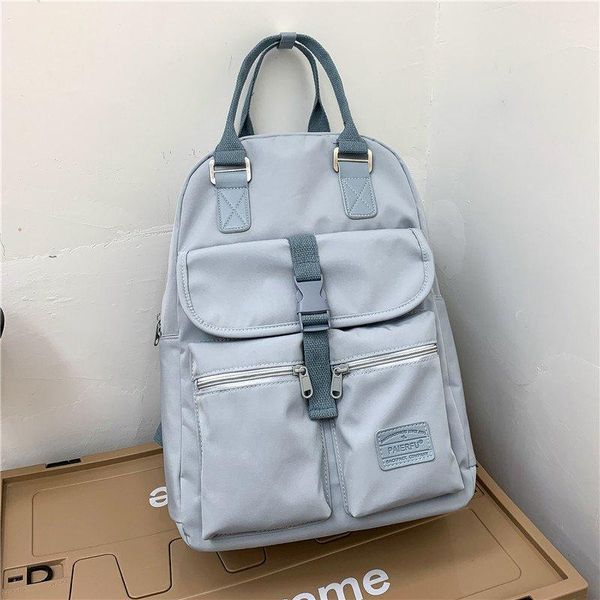 

backpack big pocket tote shoulder women fashion solid packbags bags quality bag