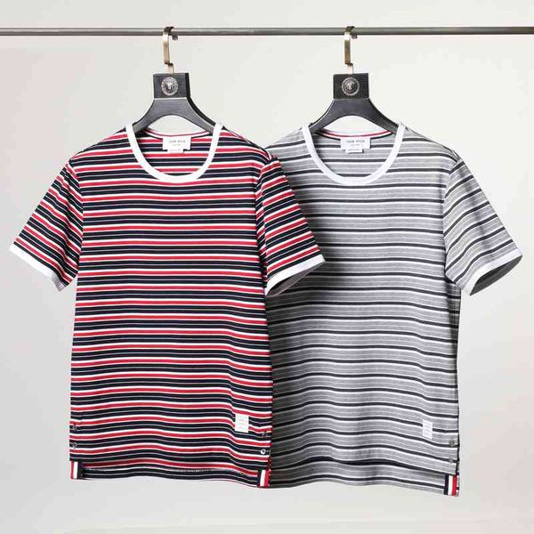 

hip hop thom brun new tb stripe short sleeve lovers designer browne, White;black
