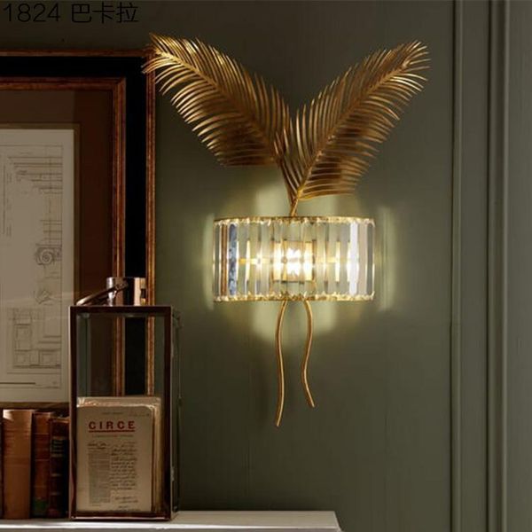 

wall lamp postmodern crystal creative nordic light luxury living room background bedroom bedside model decorative
