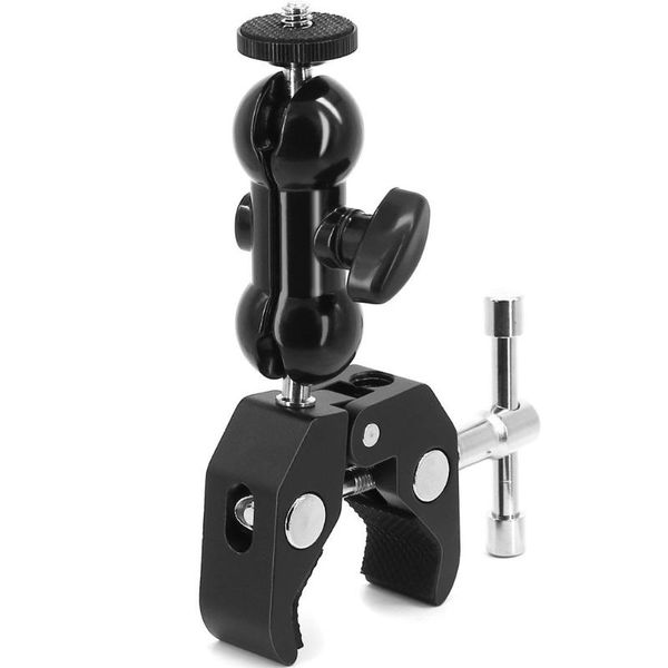 

1/4" tripod slr camera arm ball head bracket aluminium alloy rotatable shoe mount clamp tripods