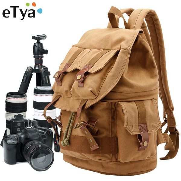 

duffel bags etya brand canvas men's travel bag weekend fashion large capacity camera backpacks multifunction men women shoulder