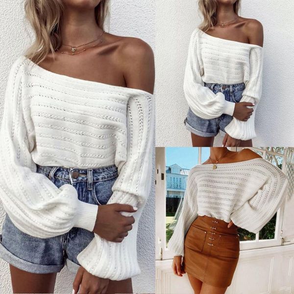 

women's v neck oversized off shoulder jumper hollow soft warm knitted sweater open front blouse long sleeve knitwear, Black