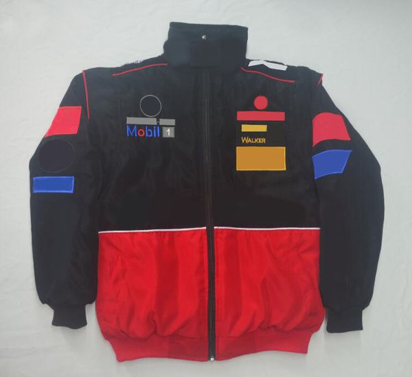 

f1 formula one workwear full embroidered logo winter warm cotton jacket customized same style