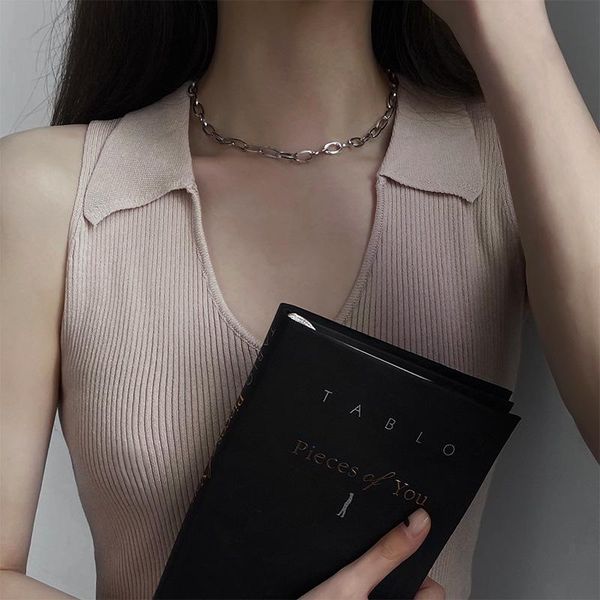 

chokers necklace for women retro chains chain exaggeration collares collar necklaces collier colar choker cadena gold fashi, Golden;silver