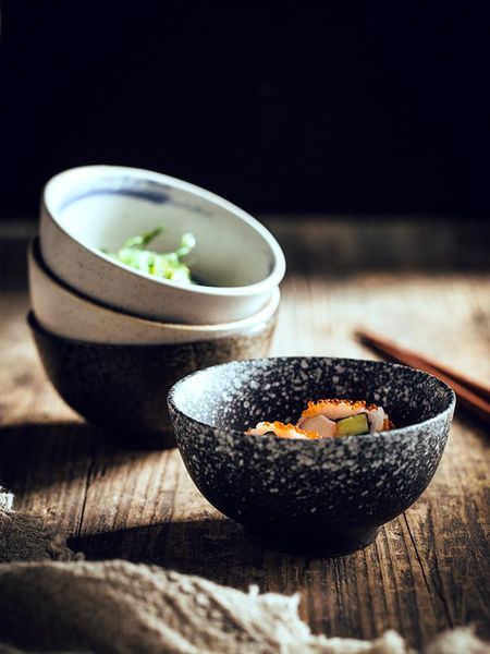 

bowls japanese style rice bowl home retro ceramic creative salad eating tableware