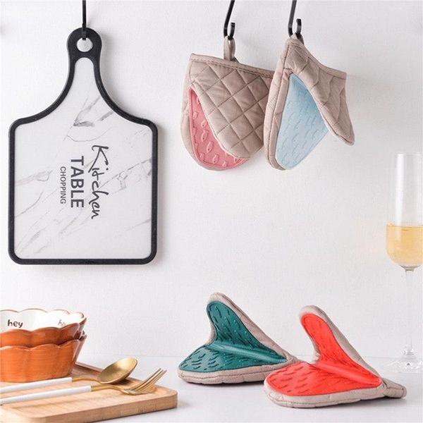 

disposable gloves 1pc kitchen oven silicone microwave glove heat-resistant printed pot rack cooking baking hand protector household