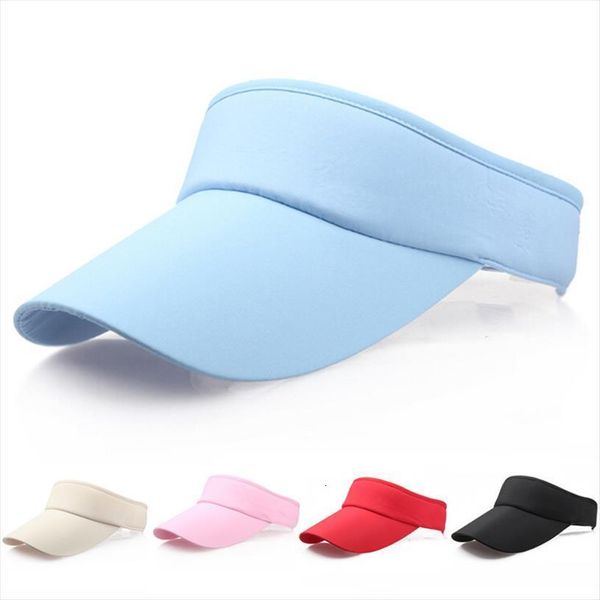 

1pc visor sun plain hat sports cap colors golf tennis beach adjustable summer, Blue;gray