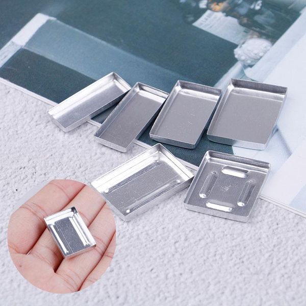 

eyebrow tools & stencils 10pcs aluminum square empty eyeshadow pans makeup pigment palette powder storage case diy cosmetic 6 sizes