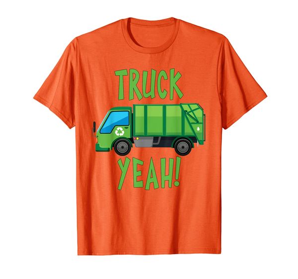 

truck yeah garbage truck t-shirt, White;black