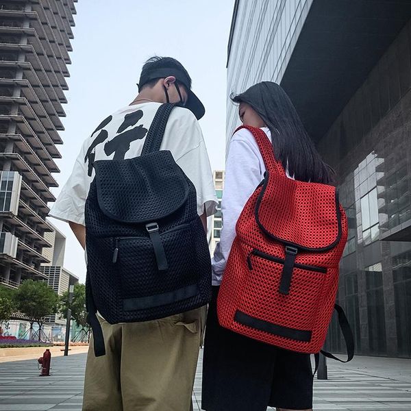 

backpack fashion women sandwich mesh boy and girl lightweight travel shoulder bag