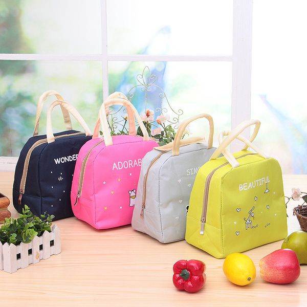 

cartoon animals lunch bags women portable insulated thermo cooler bags thermal food picnic kids girl insulation box bag