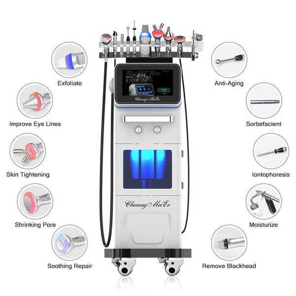 

dermabrasion peel facial cleaning fda approved microdermabrasion machine rf bio-lifting spa hydra facials machines, Black;white