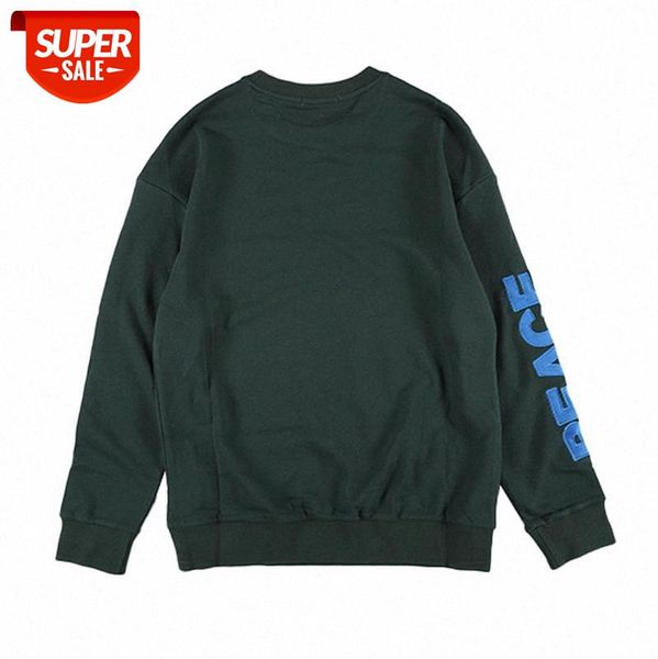 

autumn hedging and pocket-saving youth casual collarless solid green european american loose sweater #nc0s, Black