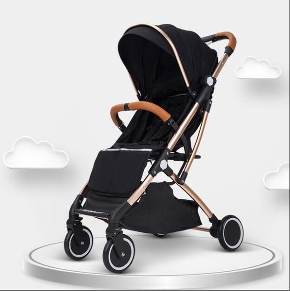 

5.8kg light stroller gold frame car portable carriage umbrella children wagon born travelling pram on plane gifts1