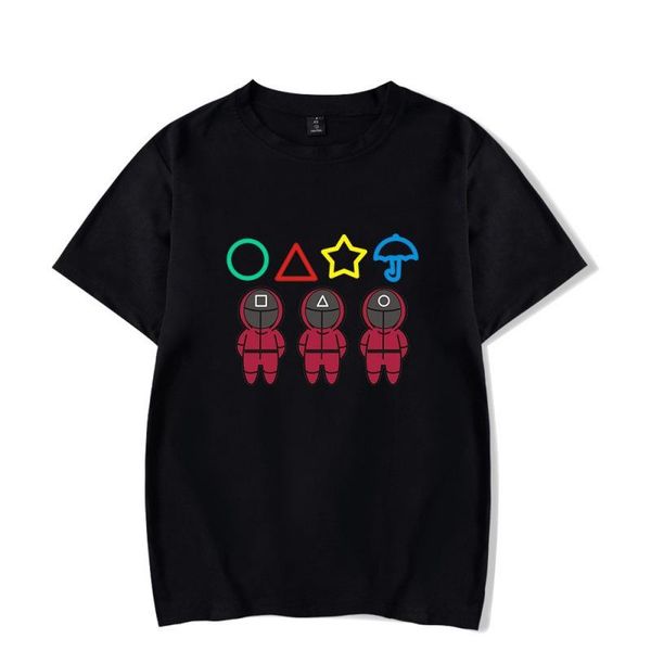 

men's t-shirts women's korean game t-shirt squid streetwear hip hop harajuku, White;black