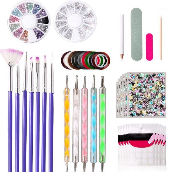 

11pcs/set diy nail art tools crystal beads picker dotting pen professional manicure multicolor brush polishing painting pen1
