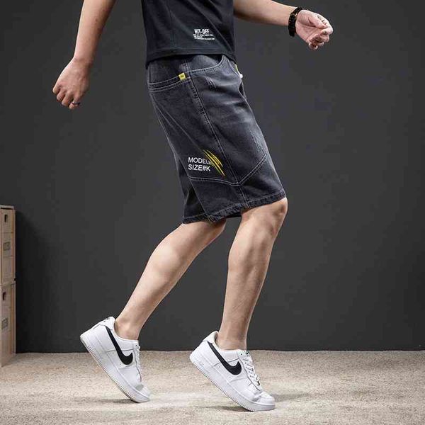 

fashion brand jeans shorts 2021 summer fashion loose size medium men's casual pants, White;black