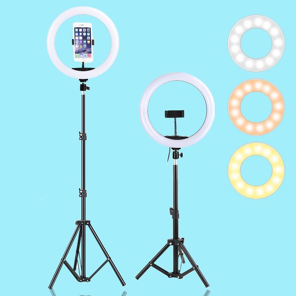 

13inch 33cm led selfie ring light usb pgraphy light with tripod holder dimmable warm cold fill ring lamp