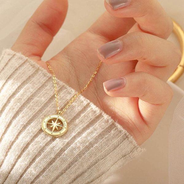 

pendant necklaces 2021 hit gold color girl & pendants the eight-pointed star men jewelry, Silver