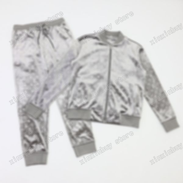 

21ss mens women designers tracksuits emboss jacquard letter streetwear windbreaker fashion tracksuit men designer zipper black blue silver b, Gray