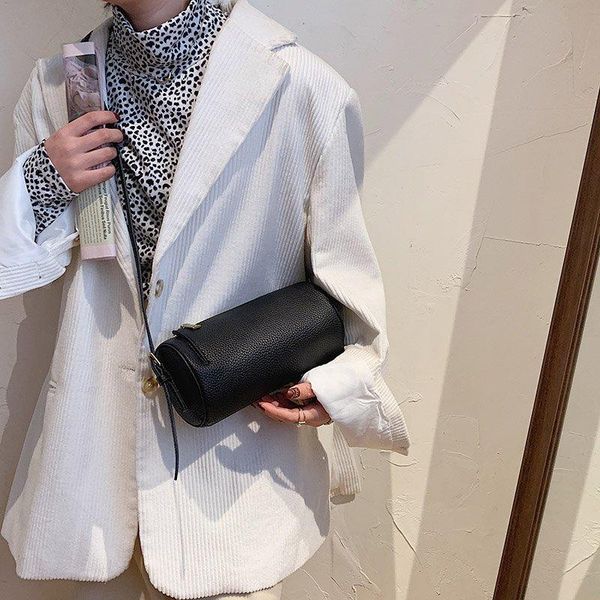 

imported cowhide shoulder bag female 2021 trend hong kong style bucket special offer fashion messenger bags cross body