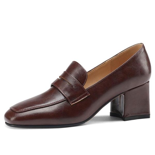 

simple style offices dressing ladies woman shoes 2021 arrivals square heels female pump dress, Black
