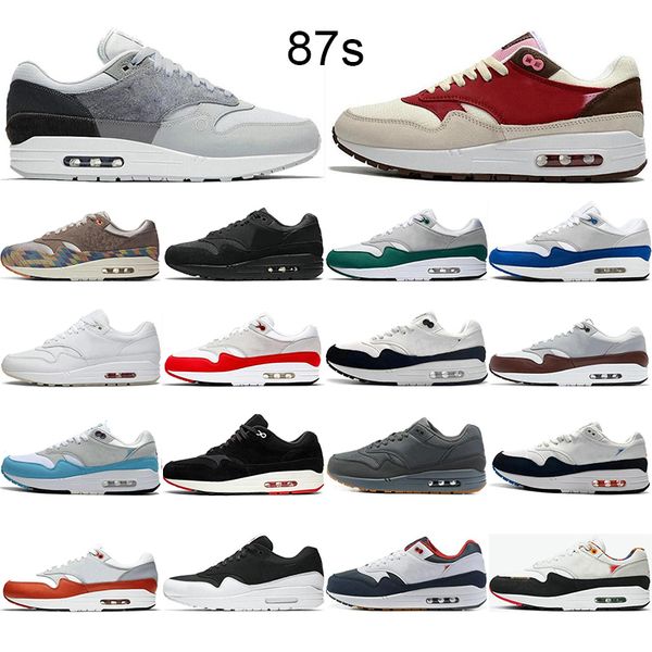 

2021 selling classic 1 one men women 87 running shoes triple black white red sports trainers cushion surface breathable 87s mens sport outdo
