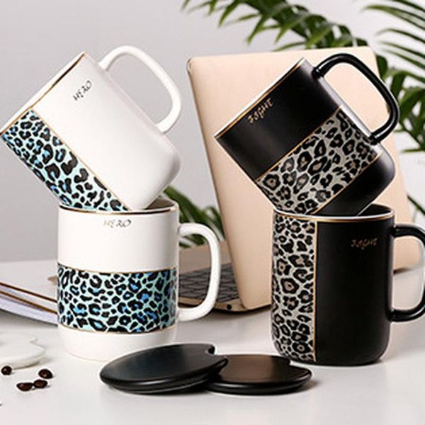 

mugs nordic personality style leopard print phnom penh ceramic mug set simple and creative household coffee cup milk