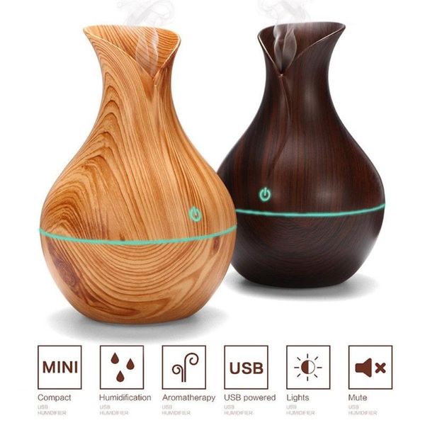 

fragrance lamps ultrasonic air humidifier with wood grain aroma essential oil diffuser usb rechargeable for home office