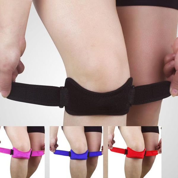 

elbow & knee pads 1pcs adjustable patellar tendon support strap band brace for running basketball outdoor sport, Black;gray