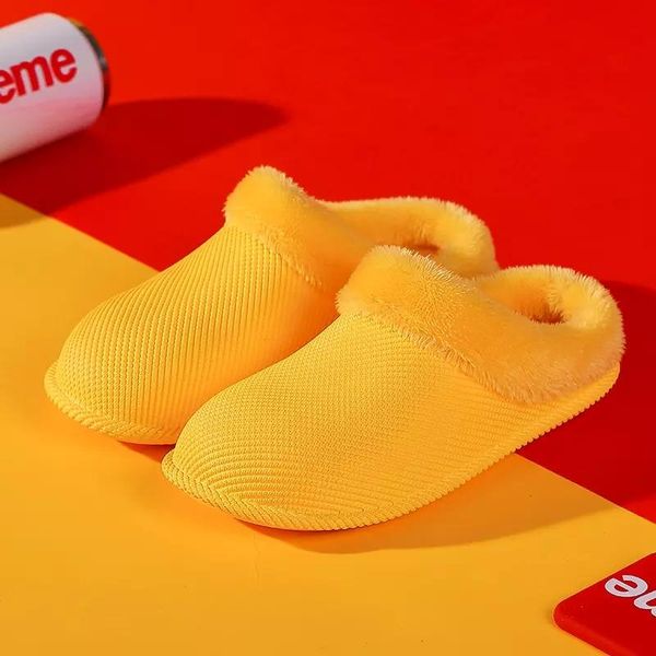 

slippers women's winter cotton home waterproof warm bread high grade fluffy large 0size leisure 36-43, Black