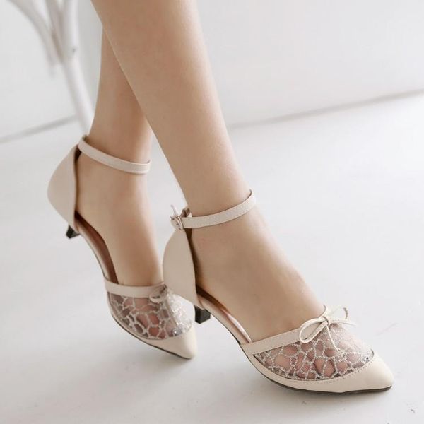 

middle heel shoes summer 2021 versatile black bow thin wedding sandals