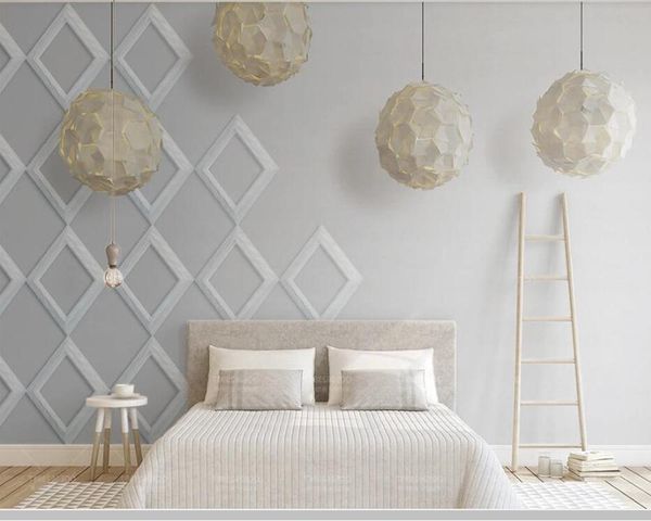 

wallpapers papel de parede ball lampshade rhombus modern 3d stereo wallpaper,living room tv wall bedroom papers home decor mural