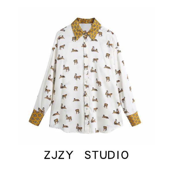 

women's blouses & shirts women vintage oversize plaid 2021 spring-autumn chic ladies streetwear loose shirt female outfit girls 3721, White