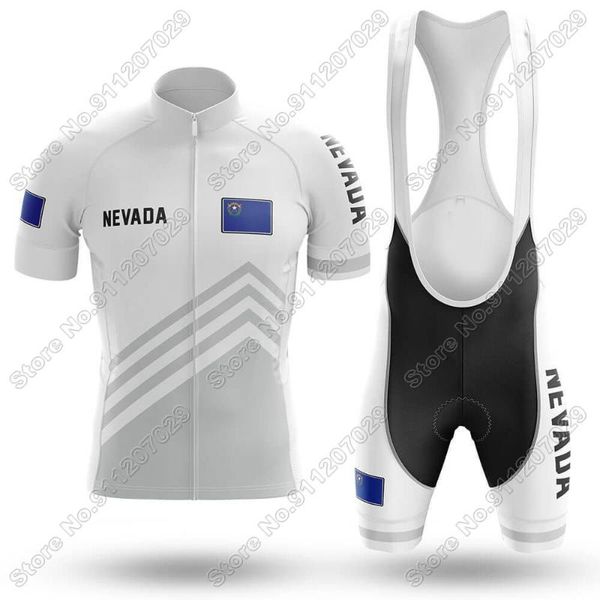 

racing sets 2021 nevada state cycling jersey set summer clothing men road bike suit mountain bicycle shirt bib shorts mtb, Black;blue