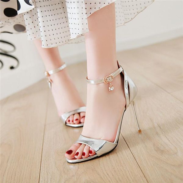 

sandals elastic band 2021 women's high heels ladies shoes summer suit female beige slip-on fashion stiletto high-heeled comf dress, Black