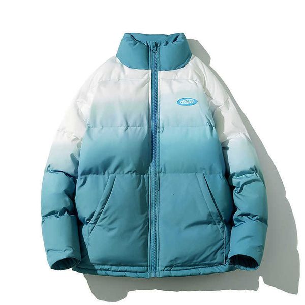 

winter gradient cotton padded clothes female couple tide brand ins down et 2021 trend thickened, Black
