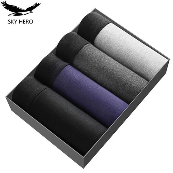 

underpants 4pcs/lot underwear boxers man casual men's panties male shorts breathable trunk thermal for slip homme underware, Black;white