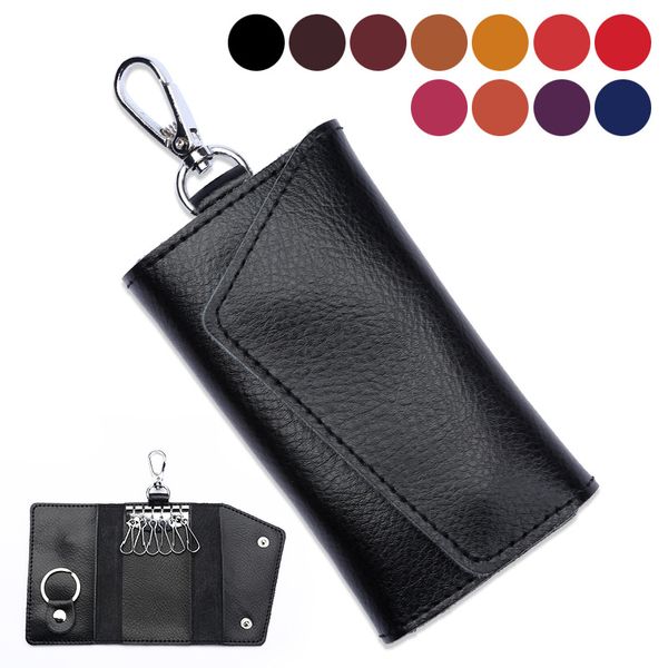 HBP Fashion Men Women Key Wormeds Real Genuine Leather Key Holder con slot per carte