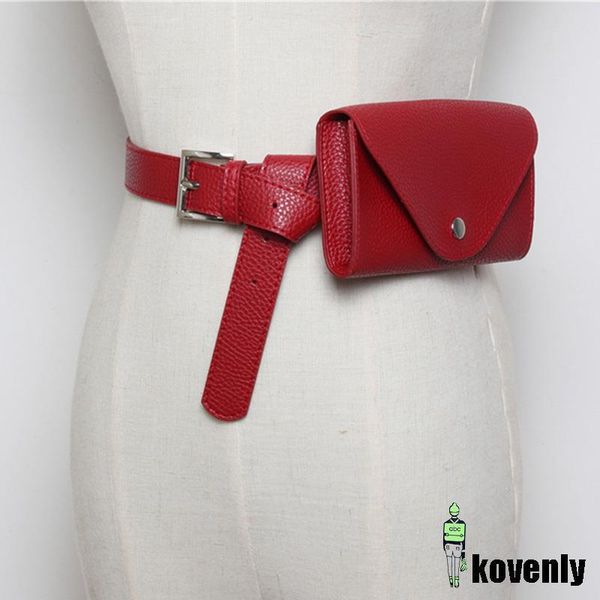 

waist bag pu leather fanny pack femal belt phone pouch small chest pack bags vintage women belt messenger bags 54