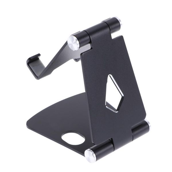 

cell phone mounts & holders deskmobile bracket lazy double folding portable tablet aluminum alloy support frame(black)