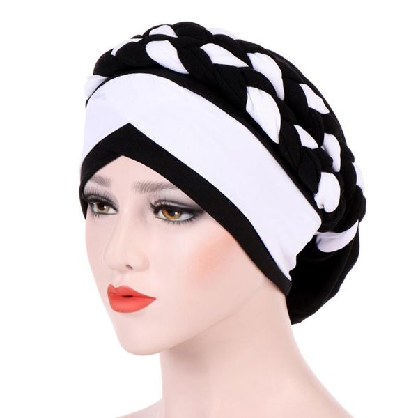 

hair accessories women polyester braid turban wraps hijab caps muslim headwrap