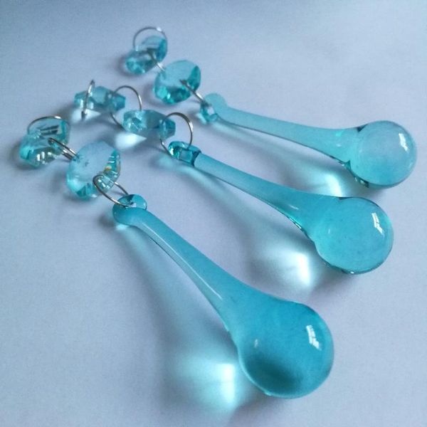 

chandelier crystal garlands wholesale 16x60mm aquamarine 50 pieces prism pendant accessories