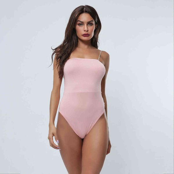

undergarments sleepwear 2021 summer pink waist closing women's suspender bottomed underwear fun bodysuit 4136, White
