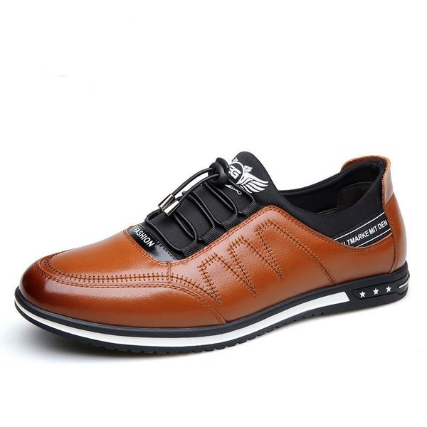 

dress shoes 2021 men's retro classic leisure leather flat heel light comfortable shoe business meeting sneakers nse7118, Black