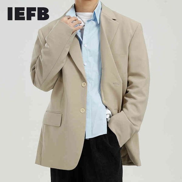 

iefb men's clothing spring korean patchwork shirt style fake two-piece blazer fashion casual suit coat for male 9y7159 210524, White;black
