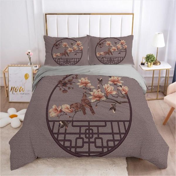 

bedding sets 3d duvet quilt cover set comforter bed linens king  full twin double size retro chinese elements home 57