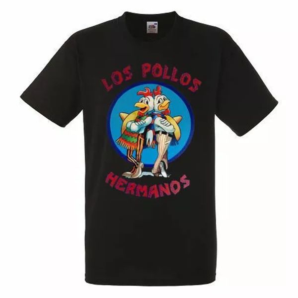 

breaking bad los pollos hermanos black mens t-ahirt men rock band tee, White;black